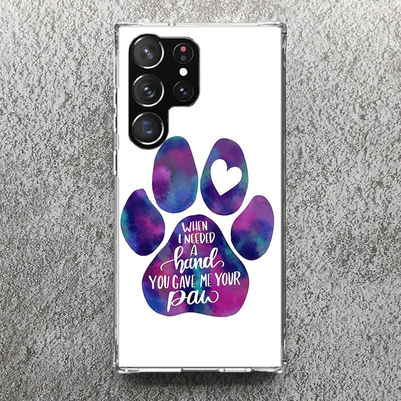 Dog FootPrint Soft Case for Samsung Galaxy S25 S24 S23 S22 Ultra S21 Plus S20 FE Phone Shell S10 + Pattern Cover Paw Cute Print