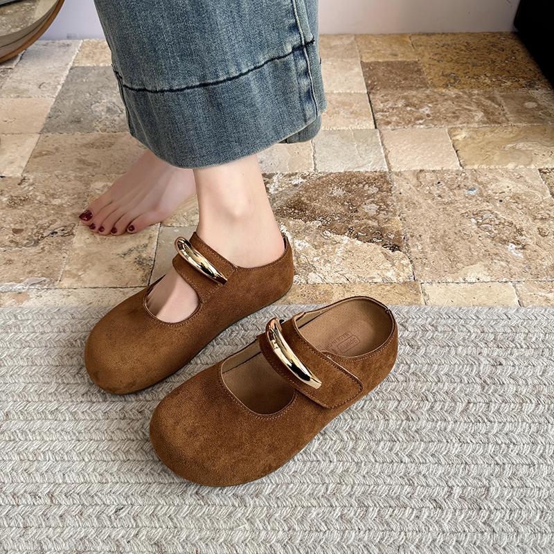 2025 Весна Новые женские балетки ретро красные с двойной пряжкой на ремне повседневные высококачественные туфли большого размера для леди Мэри Джейн