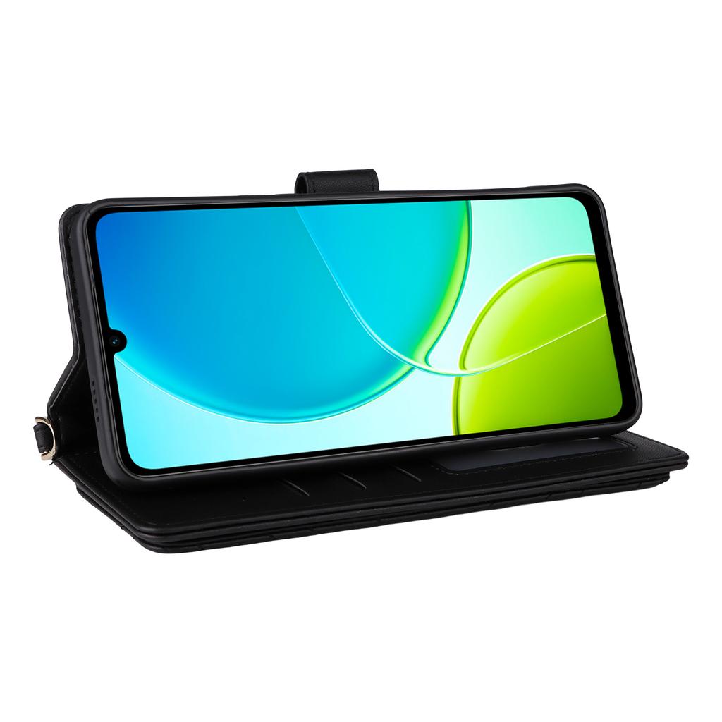 Чехол для vivo Y04 4G/Y29s 5G с плечевым ремнем, кошелек, кожаная обложка для телефона