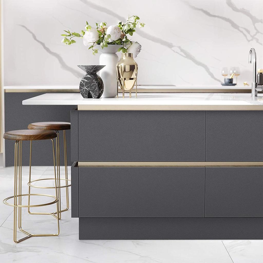 ПВХ Обои Декорация Винил Матовый Черный Самоклеящаяся Бумага, Мебель для Спальни Настенная Водонепроницаемая Кухня 60x 5М