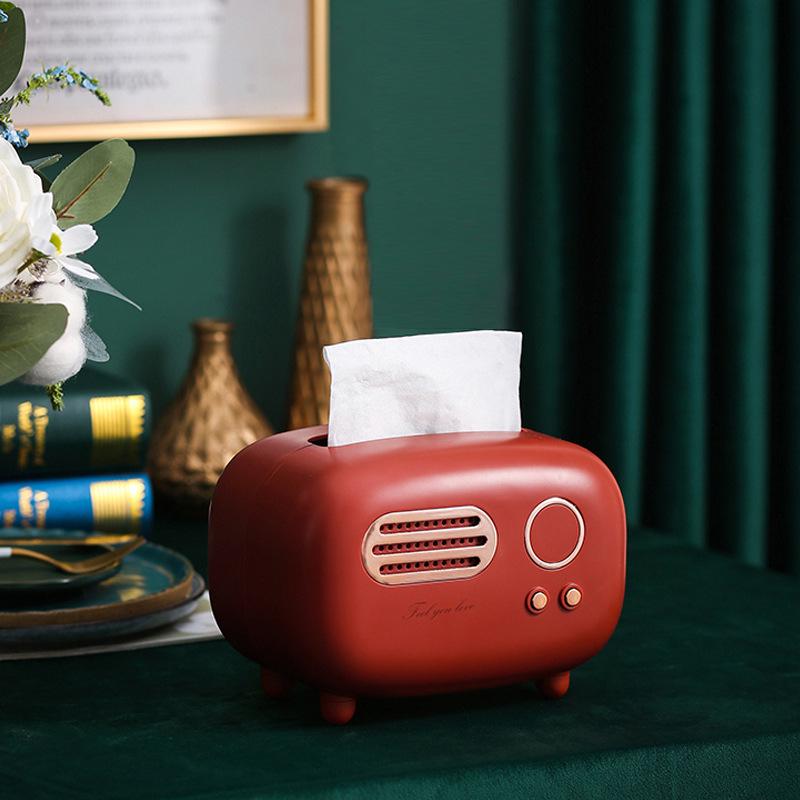 Ретро Роскошная Коробка для Салфеток с Отделением для Пульта для Гостиной или Спальни