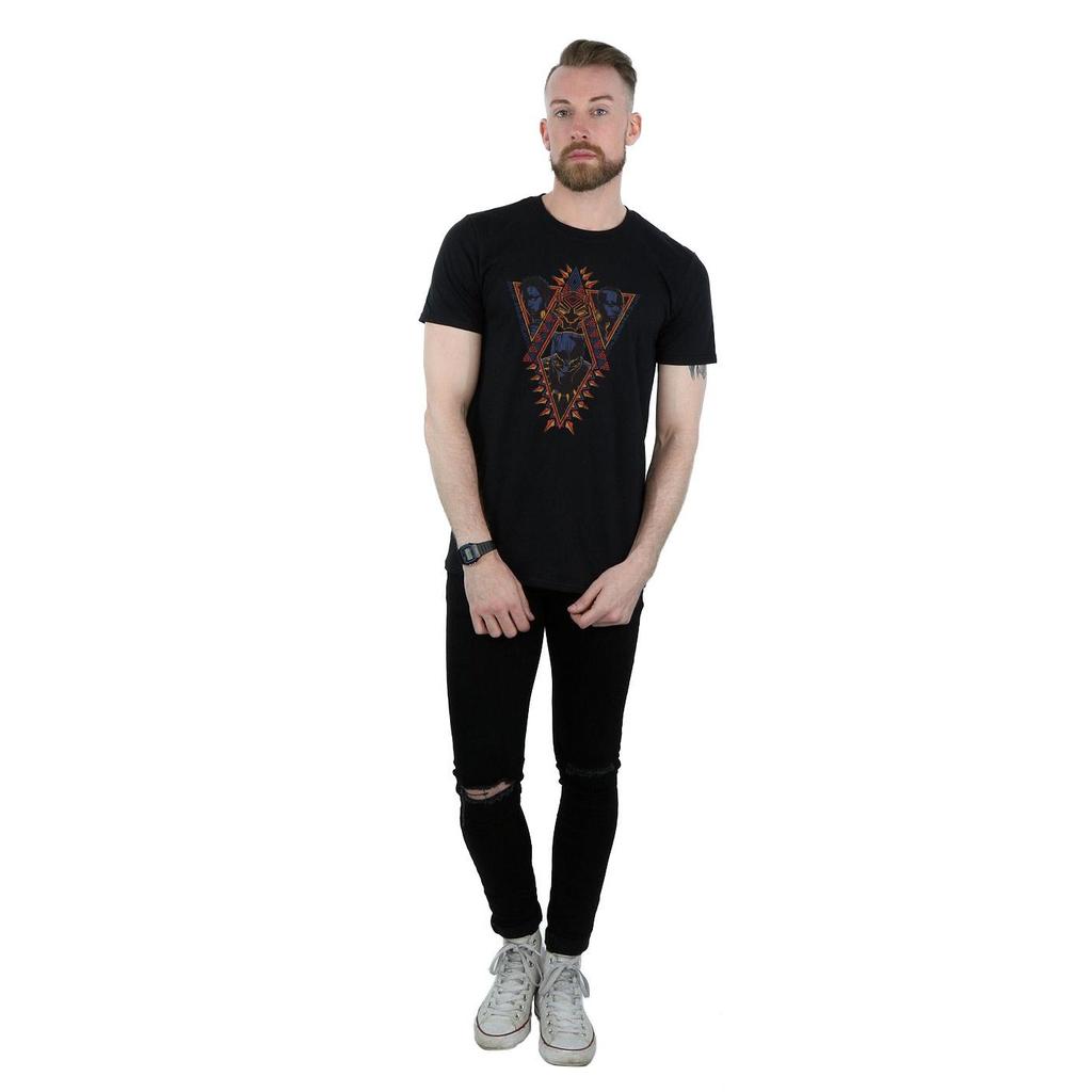 Marvel Mens Black Panther Tribal Heads T-Shirt