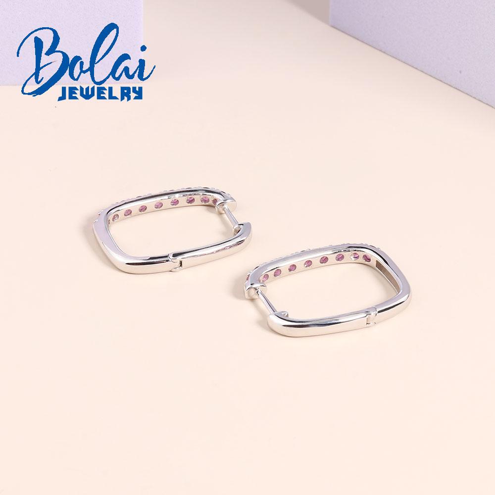 Новинка 2023 года, серьги с застежкой U-образного дизайна, модные серьги с родолитом и гранатом, женские изысканные ювелирные изделия, серебро 925 пробы