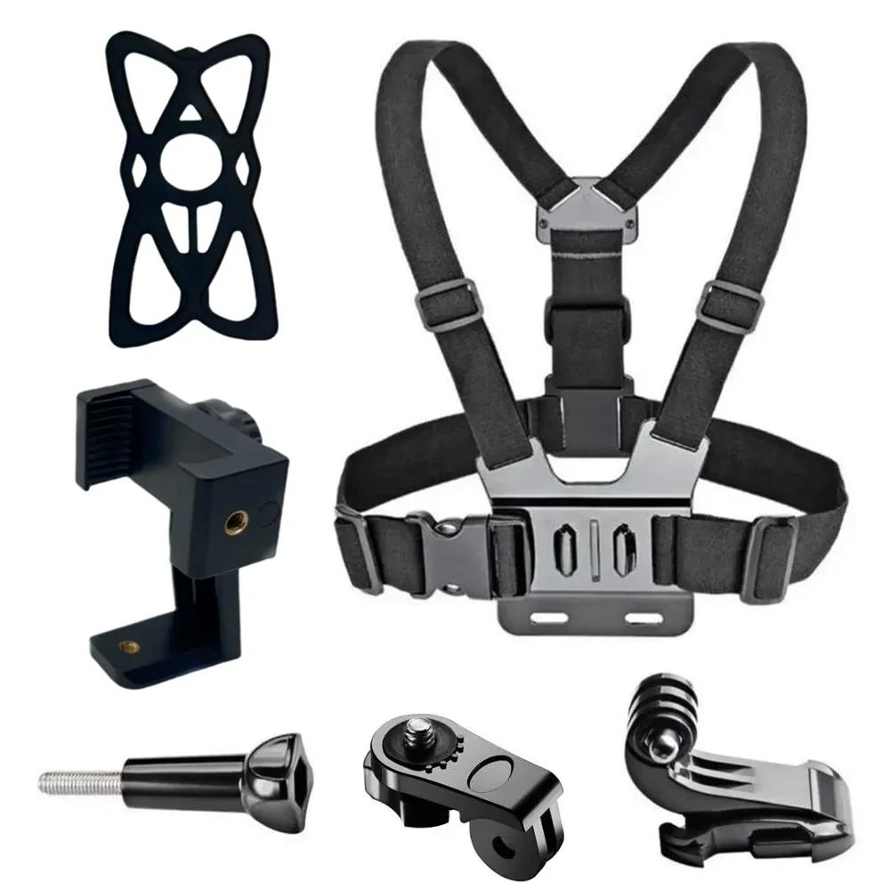 Chest Strap Rotate Phone Mount for Iphone Smart Phone Belt Body Harness Holder for Gopro Hero 12 11 10 9 8 Insta360 Dji Camera