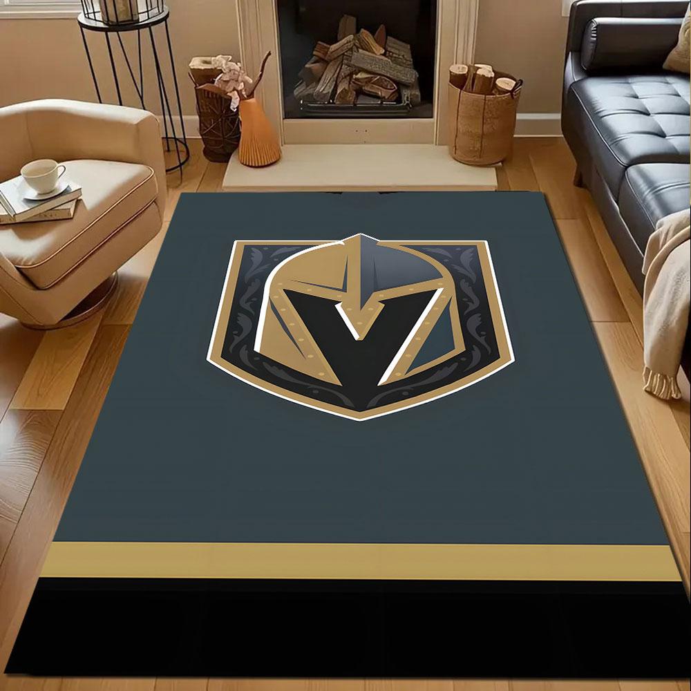 Golden Knight Emblem Rug Patterned carpet, non slip mat suitable for living room and bedroom sofas