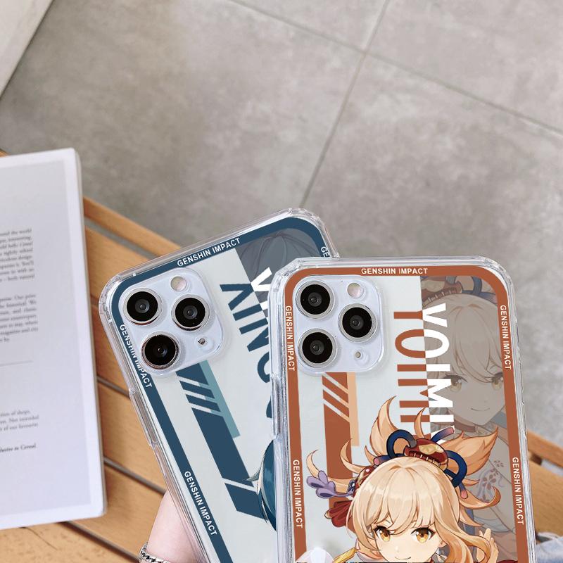 Прозрачный чехол для телефона с изображением аниме Genshin Impact для iPhone 13 12 Mini 14 11 Pro 7 8 X XR XS Max 5 6 6S Plus SE 2022 2020, матовый мягкий чехол