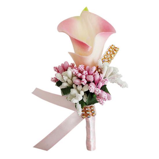 Инновационная обычная каллилия нагрудный значок реалистичный DIY имитация жениха невесты жениха поддельный цветок корсаж