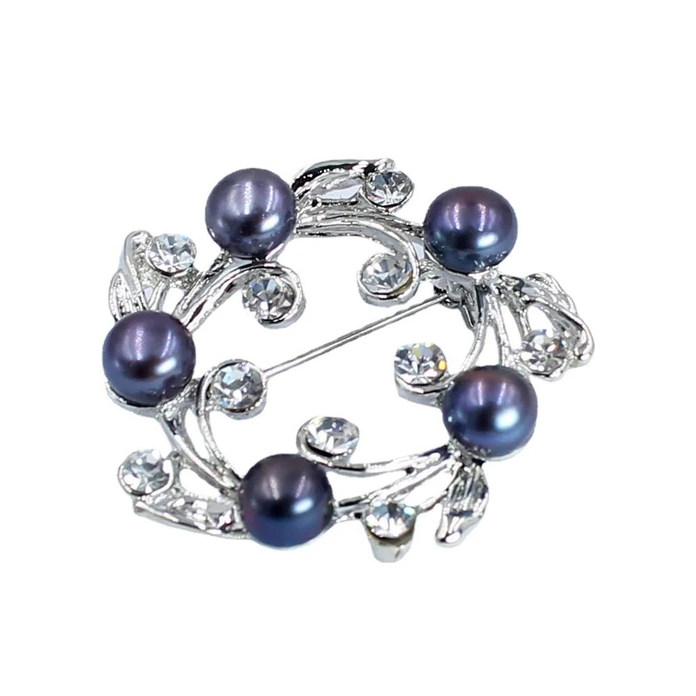 Роскошные украшения 100% Натуральный пресноводный жемчуг Свадебное микроинкрустированное цирконом Пальто Женские аксессуары на все случаи жизни Брошь-булавка