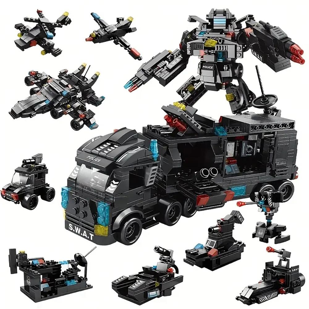 700 шт. Городской патруль полицейский департамент машин строительные блоки транспорт грузовики вдохновленные фигурки кирпичи детские игрушки детский подарок