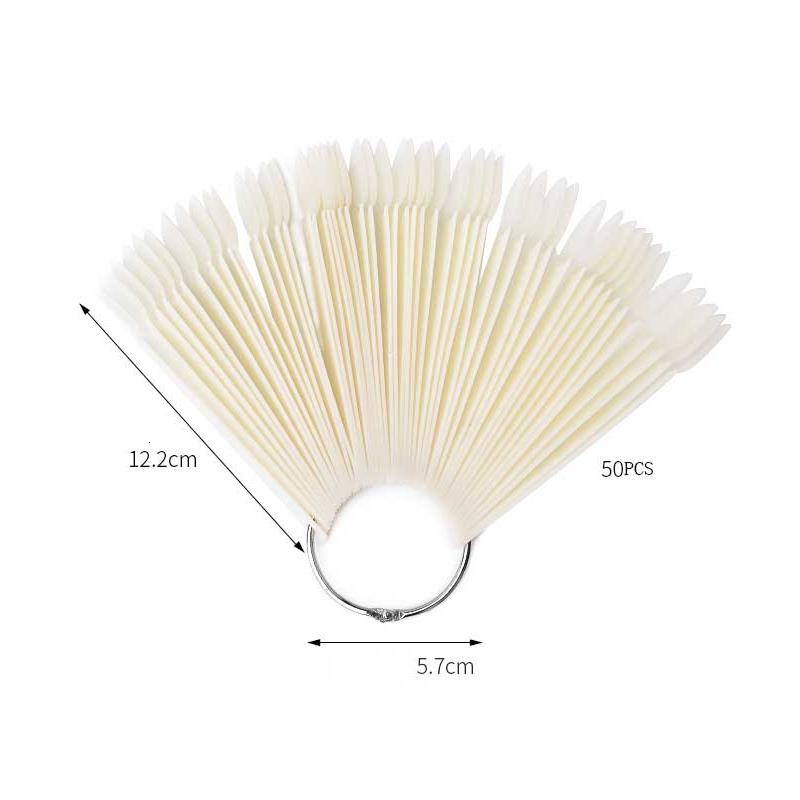 50 шт., накладные ногти, веерообразная палитра, дисплей, акриловая тренировочная таблица цветов для лака для ногтей с прозрачным кольцом