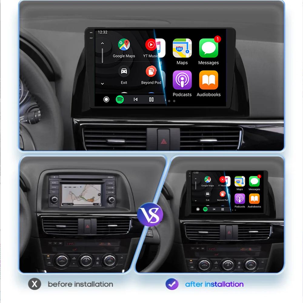 Автомобильное радио Android 14 Carplay Auto для Mazda CX5 2011 - 2016 CX-5 CX 5 Навигация GPS видеоплеер Стерео видео DVD WIFI+4G