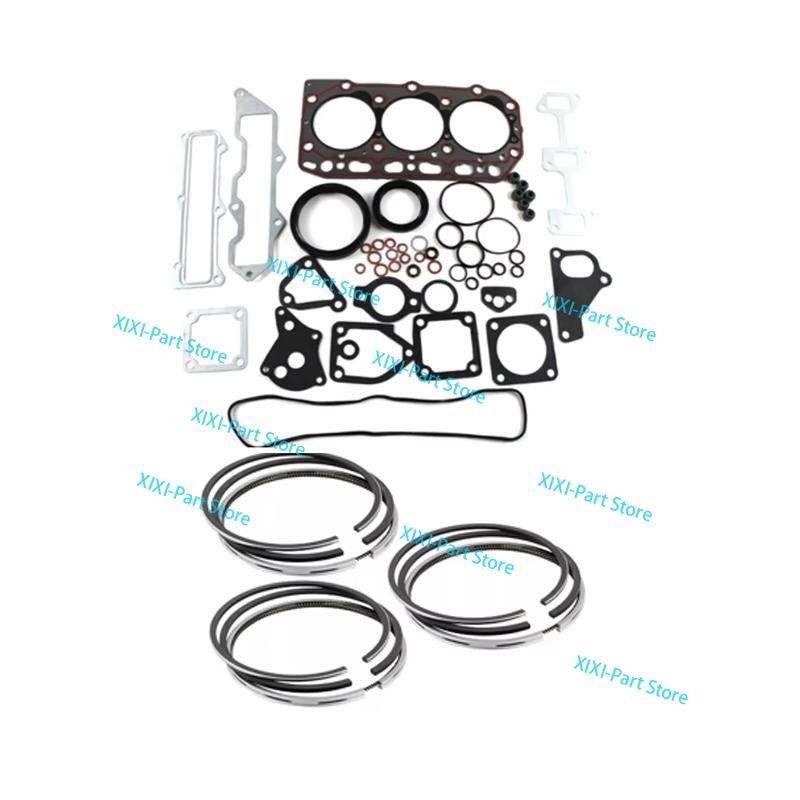 For Isuzu 3AE1 Full Gasket Kit Set+Piston Ring 80*2+2+4 With Cylinder Head Gasket Engine Overhaul Rebuild Kit