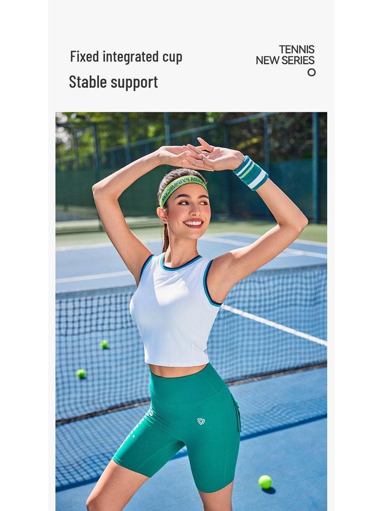 Ретро цветной блок без рукавов спортивный бюстгальтер для йоги