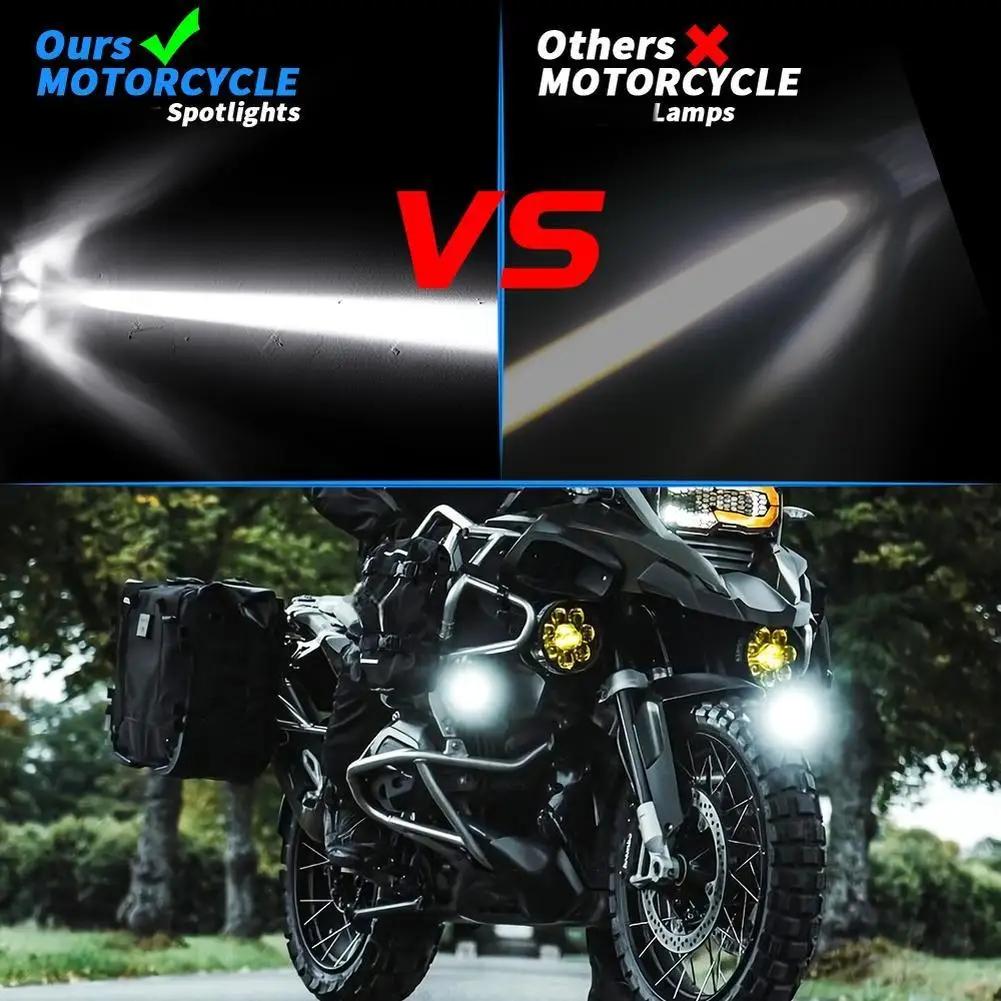 Foggy Conditions Black Motorcycle LED Light Dual Light Modes 2700LM Output 9-60V Compatibility Aluminum Housing