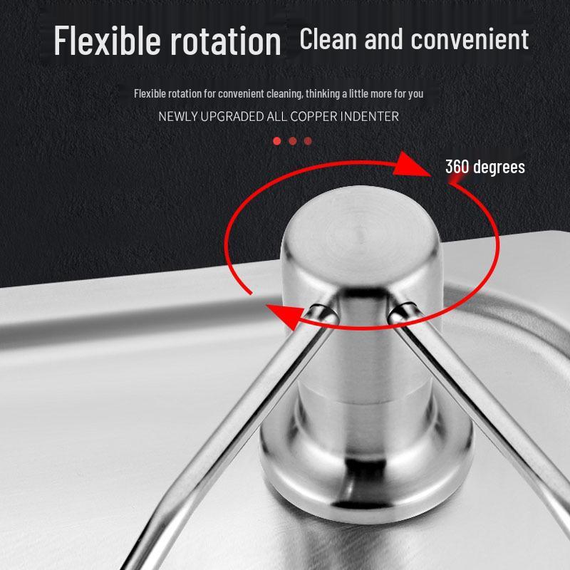 304 Stainless Steel Kitchen Sink Soap Dispenser with Vegetable Washing Basin & Extension Tube