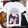 Японское Горячее Аниме Jujutsu Kaisen Мужские Детские Футболки Хлопок Узор Годжо Детская Футболка с Круглым Вырезом Мужчины Женщины Футболка Харадзюку