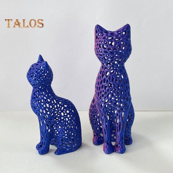 Полая статуэтка кошки, коллекционная 3D-печатная фигурка кошки, украшение для домашнего офиса, настольный котенок, рождественский подарок для любителей кошек
