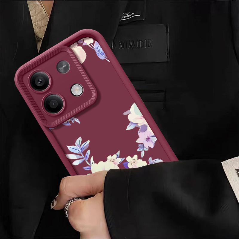 For Xiaomi 13t 11t Pro Poco X6 X5 F6 M6 Redmi Note 12 11 10 13 Pro 5g Flower Pattern Shockproof Silicone Soft Lens Protection Case Cover