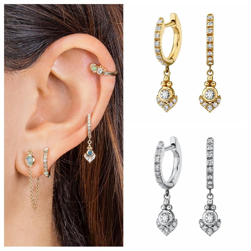 Изящные подвески из ракушки и циркония, пряжка для ушей из стерлингового серебра 925 пробы, модные женские серьги-кольца, высококачественные подарки на день рождения