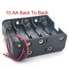 Black Plastic 4X 6X 8X 10X  AA Battery Storage Case AA Back To Back Holder Container Aa Battery Storage Box Case Wire Lead Pin
