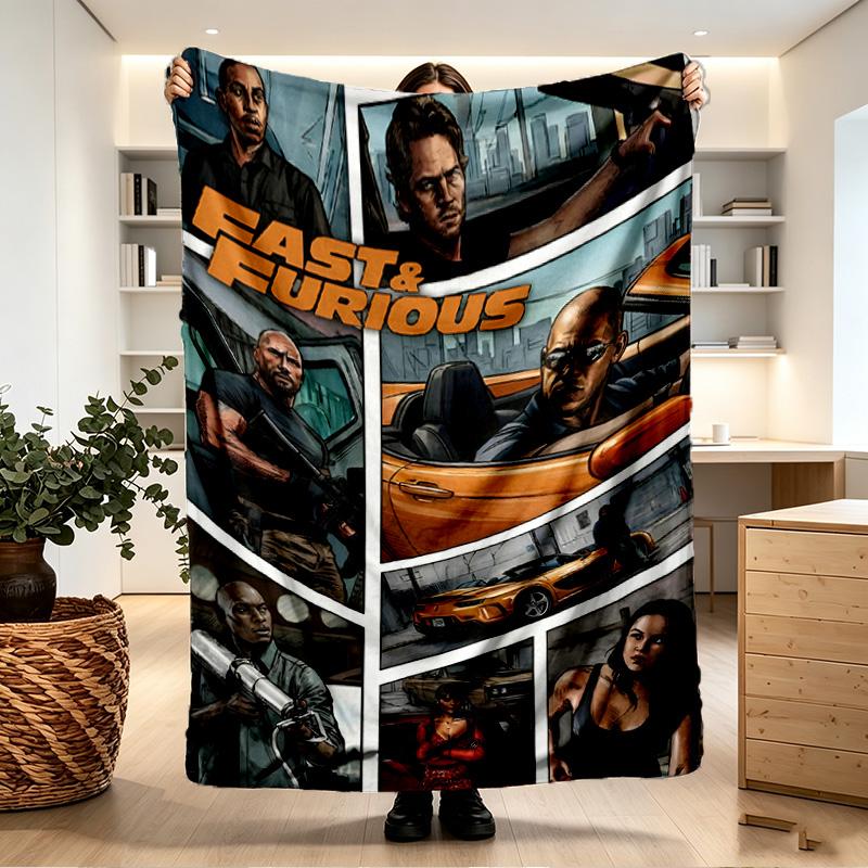 Fast & Furious Print Blanket - Soft & Comfortable, for Bedroom, Travel, Sofa, Home Decoration - Birthday Christmas Gift for Friend
