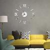 DIY 3D Mirror Surface Number Wall Hanging Clock Sticker Living Room Office Decor