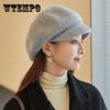 Duck Tongue Beret Female Winter Wild Painter Hat Rabbit Fur Blended Knitted Warm Octagonal Wool Hat