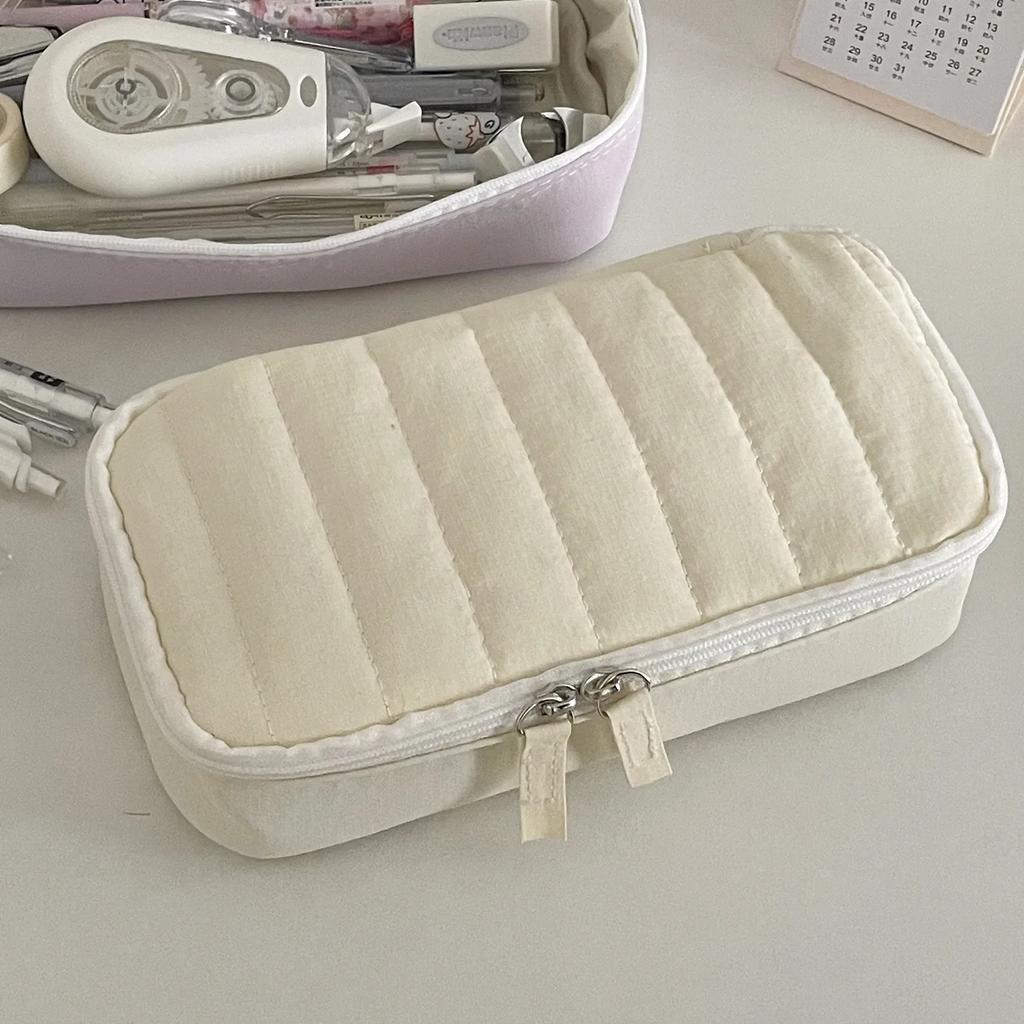 Корейский школьный пенал для детей и девочек Ins Simplicity, однотонный органайзер для канцелярских принадлежностей, большая вместимость, сумка для хранения школьных принадлежностей