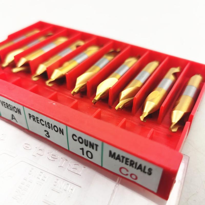 60° Type A Center Drill 0.4-10mm W6542 HSS Titanium Plated, For Metal Processing Chamfering Positioning CNC Lathe Drill Bits