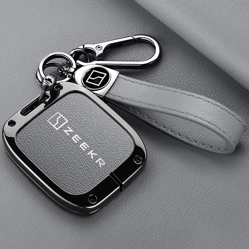 Zeekr 7X 007 001 FR 009 2024 2025 Key Fob Car RC Cover Housing Zinc Alloy Leather Car Key Case Protective Case Auto Accessories