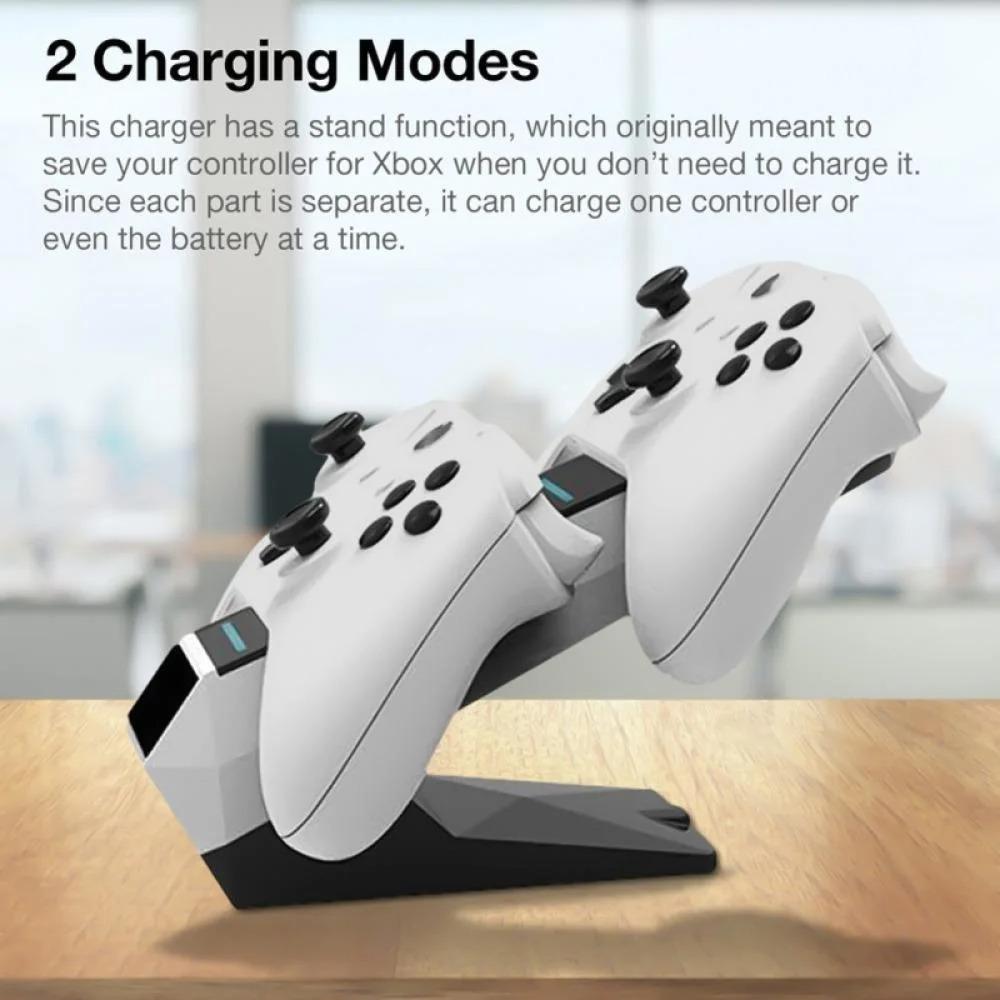 Dual Controller Charger Station for Xbox Series X/S, Charging Dock Bracket Stand with 2Pcs Rechargeable Battery Packs