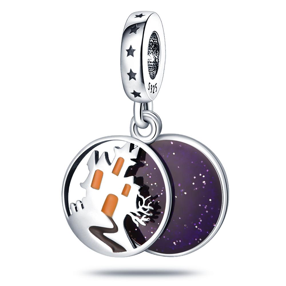 Copper Fashion Halloween Series Luminous Pumpkin Demon Skull Charms Beads Fit Original Bracelet Diy Jewelry