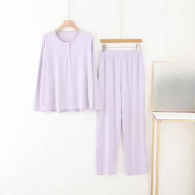 Женский весенне-осенний пижамный комплект с длинным рукавом и длинными брюками, домашняя одежда, простой и повседневный пижамный комплект