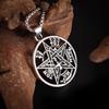 Stainless Steel Witchcraft Pentagram Pendant Men\\'s Jewish Hebrew Tetragrammaton Necklace Men\\'s Vintage Amulet Jewelry