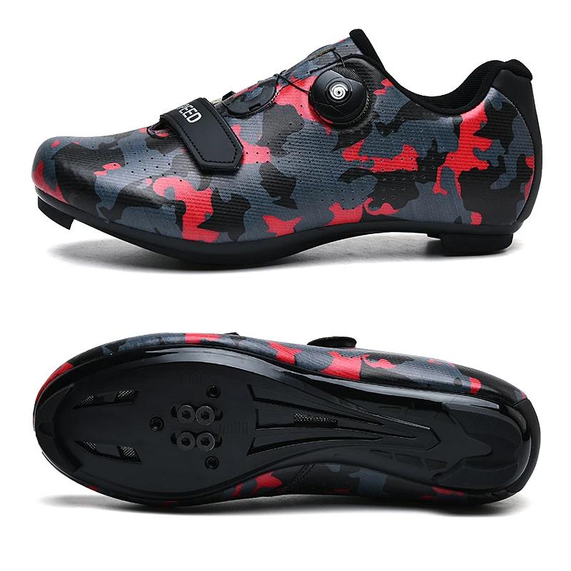 New Road Men Cycling Sports Shoes Outdoor Comfortable Lightweight Road Lock Boots Outdoor Racing Speed Cycling Sports Sneakers