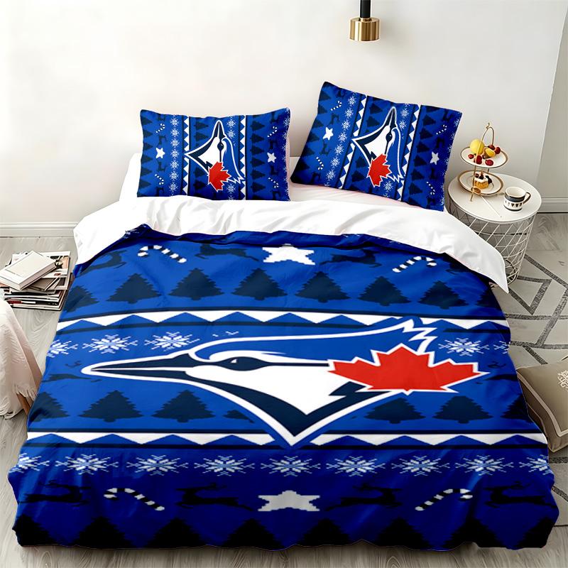 Blue Jays Academy 3pc set Perfect for bedroom use Comfortable bedding set includes a duvet cover and two pillowcases Ideal birthday or Christmas gift