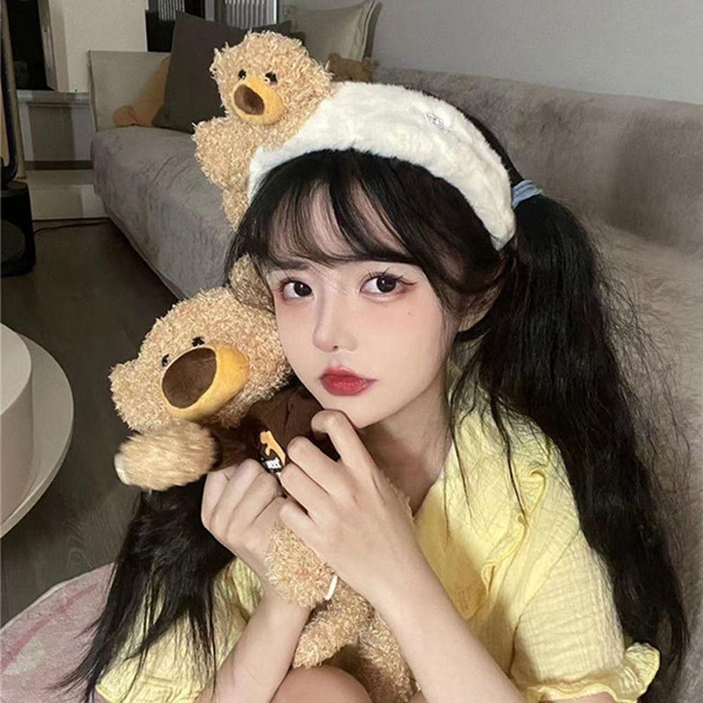 Artifact Cloth Width Hair Hoop Cartoon Plush Headband Wash Face Hair Band Women Hair Accessories