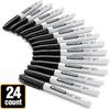 Dry Erase Markers,24 Pack Black Fine Tip Whiteboard Markers, Round Point Low Odor Dry Erase Marker for School Office and Home