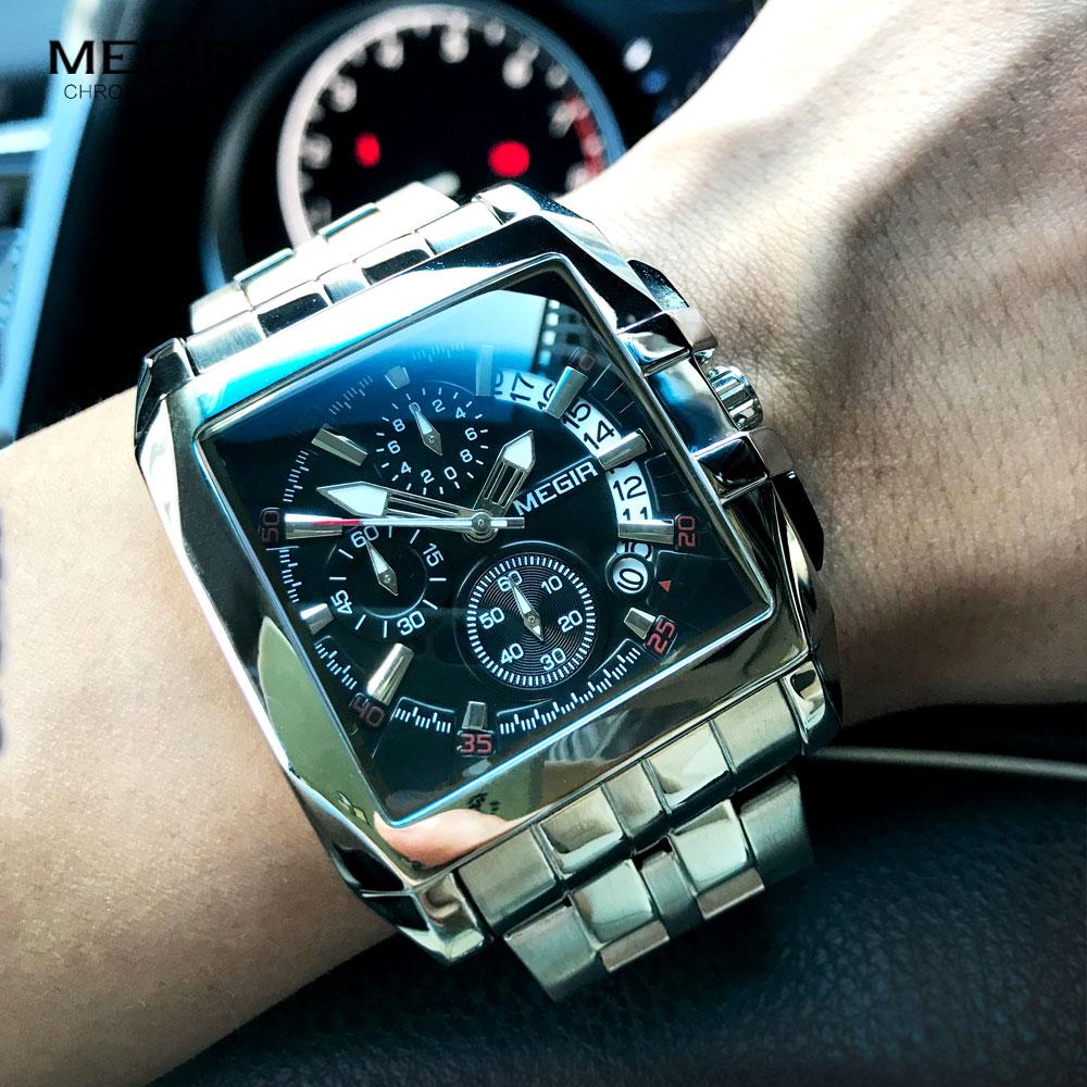 Megir New Business Men's Quartz Watches Fashion Brand Chronograph Wristwatch for Man Hour for Male with Calendar