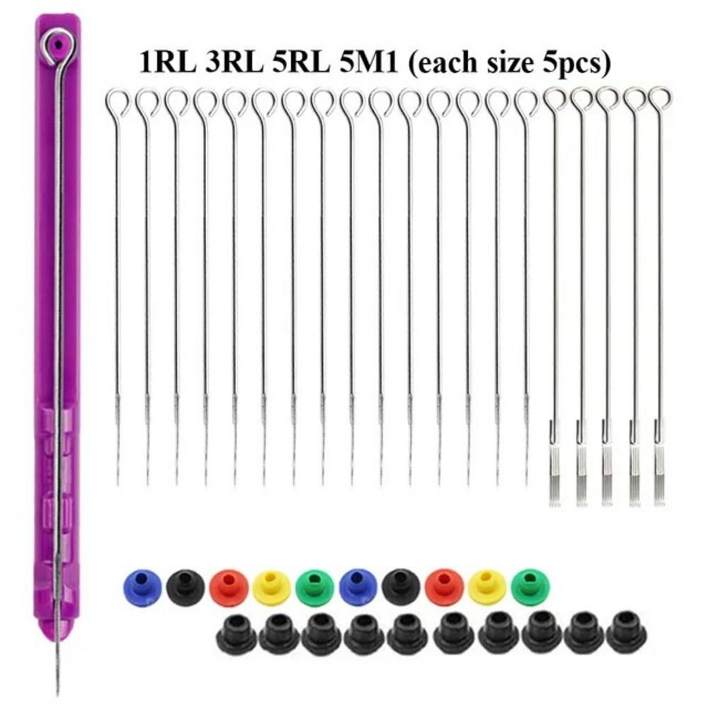 Набор для татуировки Машинка для татуировки своими руками 3D Ручная вилка и палочка Набор Ручная вилка Ручка Длинная игла Чернила Пигмент Ручной боди-арт, 1.1 Набор ручек D, 1 набор