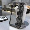 Чехол для iPhone 14 Pro Max черный кружевной Силиконовая накладка Для iPhone 15 17 13 Air 12 14 Plus 11 Мягкий чехол Funda