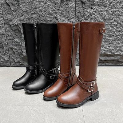 Botas De Mujer Сапоги до колена на платформе Весна Лето Рыцарь Боевая Готика Элегантная Женская Обувь На Молнии Обувь для Мотоциклистов