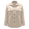 Women's  And Winter Loose Corduroy Lapel Double Pockets Long-Sleeved Shirt Jacket