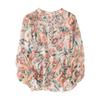 Floral Chiffon Shirt Women's Long Sleeved Loose Oversized Fashionable Chiffon Shirt Top