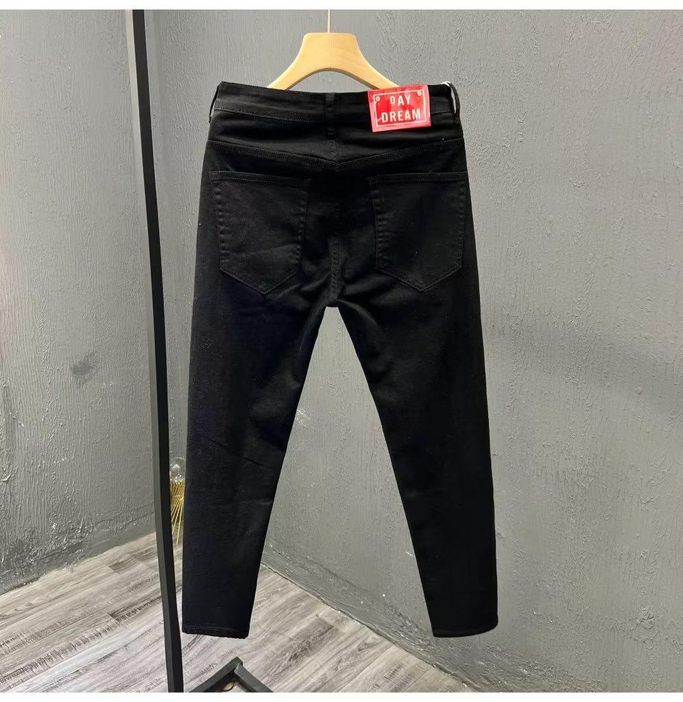 Белые облегающие повседневные джинсы Nine-Point в корейском стиле для мужчин