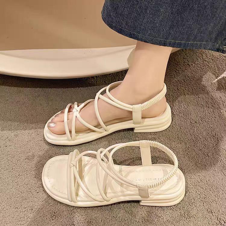 2025 Новые сандалии Женские летние на плоской подошве Повседневная пляжная обувь Толстая подошва Универсальная верхняя одежда Для путешествий Повседневная обувь