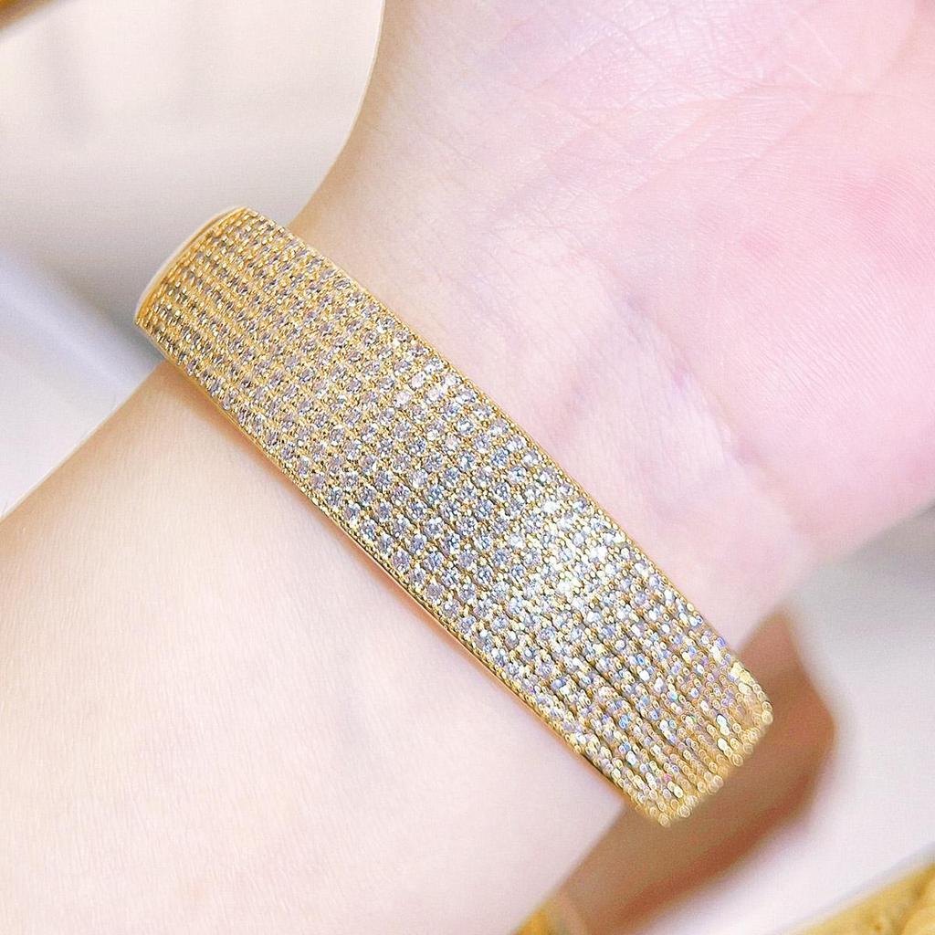 CMM Modern Jewelry Bohemian Ethnic Style Golden Party Jewelry Hand Accessories Women Zircon Bracelet Bangle