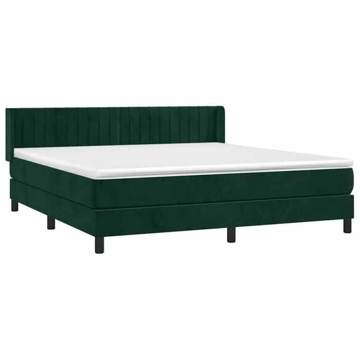 Sommier à lattes et matelas - Maison Exclusive - Velours vert foncé - 160x200cm - 2 places