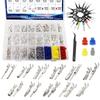 535PCS 26Type Pin Connectors Kit,Car Electrical Wire P 1/1.5/1.8/2.2/2.8/3.5mm Automotive Pin Connectors Kit Wire Removal Non-ulated Plug Male Female