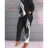 IHUASU Модный осенне-зимний женский повседневный и удобный комплект с длинными рукавами и длинными брюками с принтом